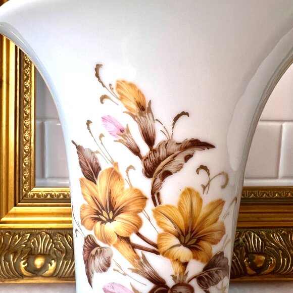 KAISER - Vintage 1960's Gold, Browns Floral Arlette Vase - West German, MCM - Picture 6 of 9
